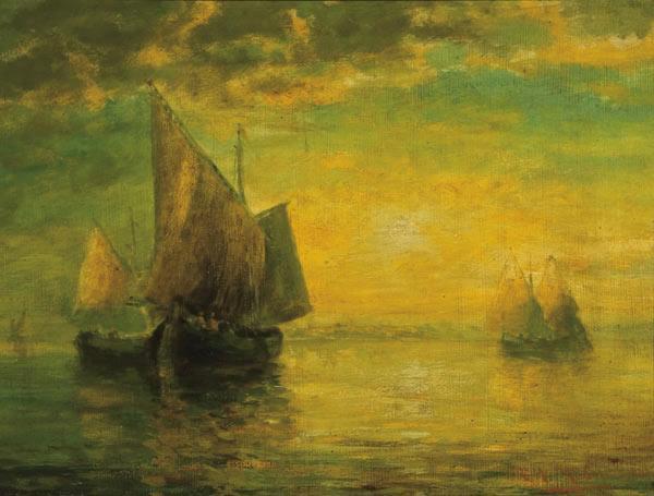 unknow artist A Golden Sunset oil painting image